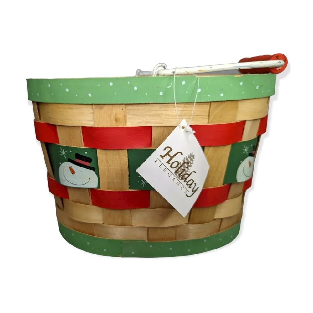 NWT Holiday Elegance Christmas Basket w/ Handle